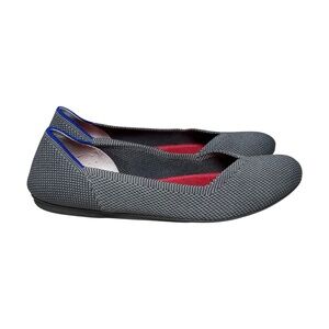 Rothy's The Flat Knit Ballet Round Toe Pebbled Gray Charcoal Womens Size US 8.5